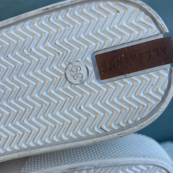 GUC AllSaints Bella White Women's Size EU 39 Leather Suede Comfort Casual Retro - Picture 7 of 9